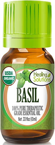 Organic Basil Essential Oil 100 Pure - USDA Certified Organic Best Therapeutic Grade Essential Oil - 10ml