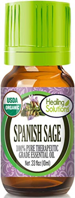Organic Spanish Sage Essential Oil 100 Pure - USDA Certified Organic Best Therapeutic Grade Essential Oil - 10ml Organic Spanish Sage Essential Oil 100 Pure - USDA Certified Organic Best Therapeutic Grade Essential Oil - 10ml