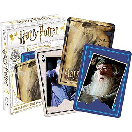 AQUARIUS Harry Potter Playing Cards - Dumbeldore Themed Deck of Cards for Your Favorite Card Games - Officially Licensed Harry Potter Merchandise  and  Collectibles - Poker Size with Linen Finish