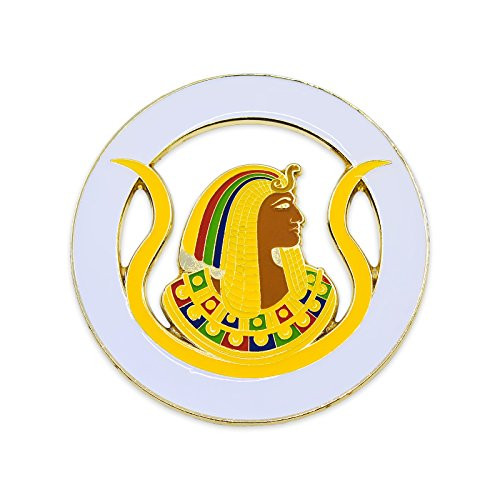 DOI Daughters of Isis Round Masonic Auto Emblem - White  and  Gold3 Diameter