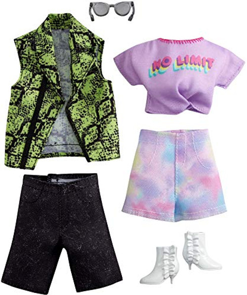 Barbie Fashion Pack with 1 Outfit 1 Accessory Doll Tie Dye Shorts 1 Each for Ken Doll Snake Skin Shirt Gift for 3 to 8 Year Olds Barbie Fashion Pack with 1 Outfit 1 Accessory Doll Tie Dye Shorts 1 Each for Ken Doll Snake Skin Shirt Gift for 3 to 8 Year Olds