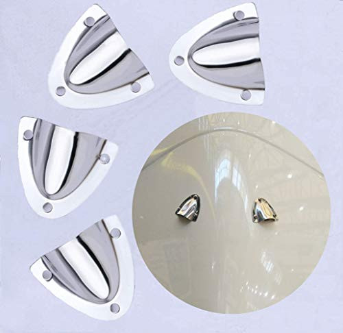 Just Marine 4PCS Wire Cable Vent Cover Stainless Steel Clam Shell Vent for Boat 1-34 Inch