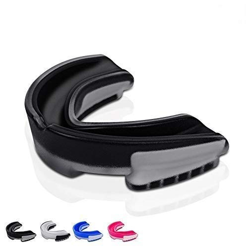AiBOB Sport Mouth Guard Kids YouthAdults 2pcs Black Youth 10 yrs  and  Below