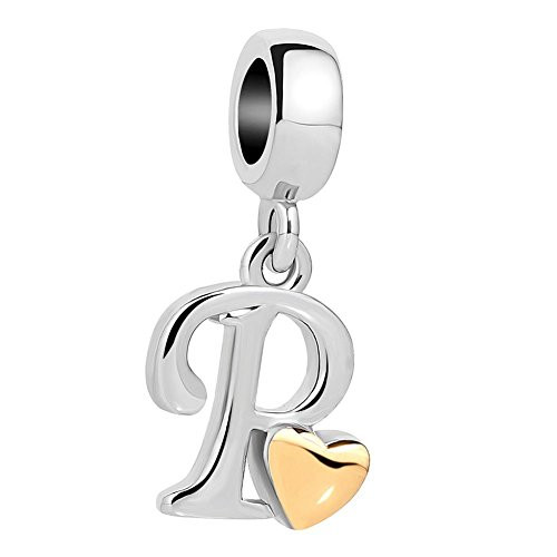 Cory Keyes Heart Love A-Z Letter Charms Dangle Alphabet Initial Charm Beads for Bracelets P