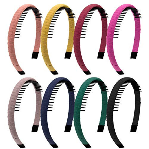 Duufin 8 Pieces Teeth Comb Headband Non-slip Hairbands Colorful Hair Hoop Teeth Headbands for Women Girls 8 Colors Duufin 8 Pieces Teeth Comb Headband Non-slip Hairbands Colorful Hair Hoop Teeth Headbands for Women Girls 8 Colors