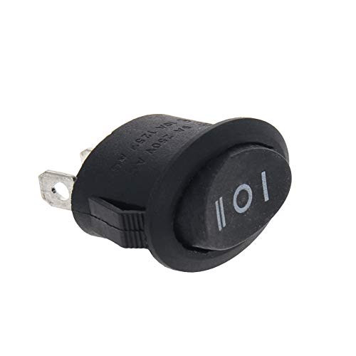 Fielect 2pcs KCD7 Boat Rocker Switch Toggle Switch AC 125V10A 250V6A SPST 3 Terminal 3 Position OnOffOn 2514 Black