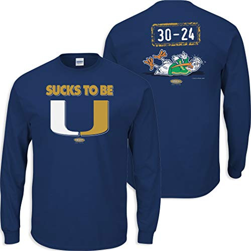 Florida International Football Fans_ Sucks to Be U Anti-Hurricanes Navy T-Shirt Sm-5X Long Sleeve X-Large