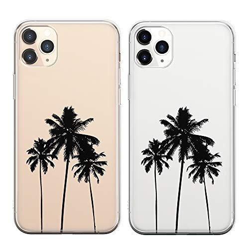 uCOLOR Case for iPhone 11 Pro Max Palm Tree Thin Slim Hybrid Case Hard PC with Soft TPU Bumper Anti-Scratch Protective Crystal Clear Case Designed for iPhone 11 Pro Max 6_5 inch 2019 Release