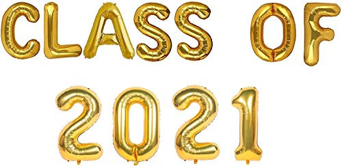 Class of 2021 Balloons Banner Gold 16 inch letter Balloons Foil Mylar Balloons Set for Graduation Party Decorations SuppliesGraduate BalloonsRetirement Congrats Grad Party Supplies GOLD2021