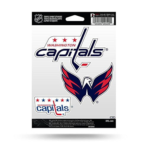 NHL Rico Industries Die Cut 3-Piece Triple Spirit Sticker Sheet Washington Capitals NHL Rico Industries Die Cut 3-Piece Triple Spirit Sticker Sheet Washington Capitals