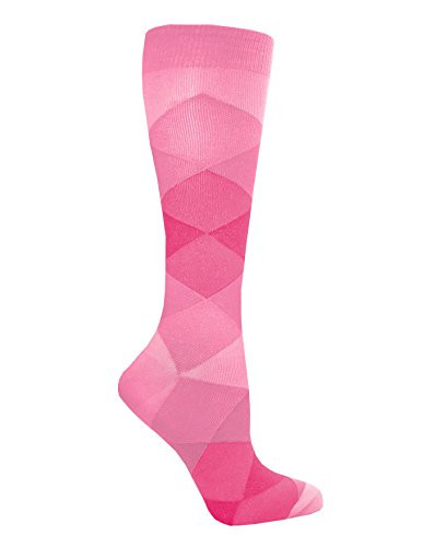Prestige Medical Premium Compression Socks Simple Argyle Pink 2 Count