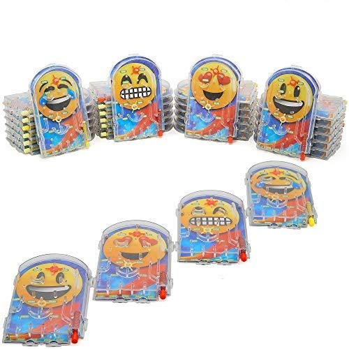 Srenta Emoticon Pinball Toy 3 Inch Plastic Handheld Game - Perfect Party Favor Birthday Gift - Pack of 48