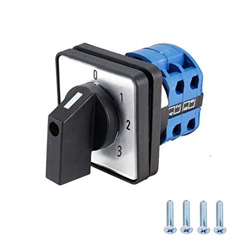 VictorsHome Changeover Switch SYW28-20 4 Positions 8 Terminals Universal Rotary Cam Selector Latching Switches 550V 20A