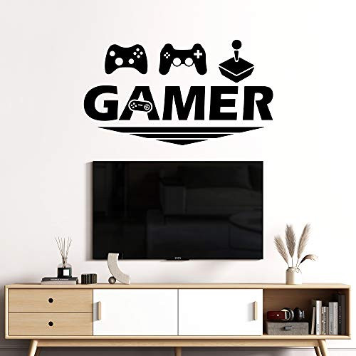 Ouboya Video Game Wall Stickers Gaming Controller Joystick Playroom Wall Decals for Bedroom Living Room Decals - Funny Pubs Bars Wall Decoration Removable Art Mural for Boys Kids Men Game C