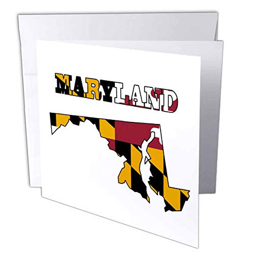 3dRose Maryland State Flag Outline Map and Letters - Greeting Cards 6 x 6 Set of 12 gc-58741-2 3dRose Maryland State Flag Outline Map and Letters - Greeting Cards 6 x 6 Set of 12 gc-58741-2