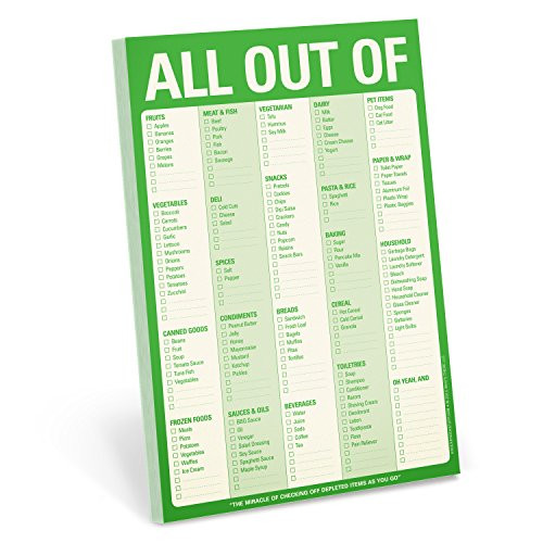 Knock Knock All Out of Checklist Note Pad with Magnet, Green (12272)