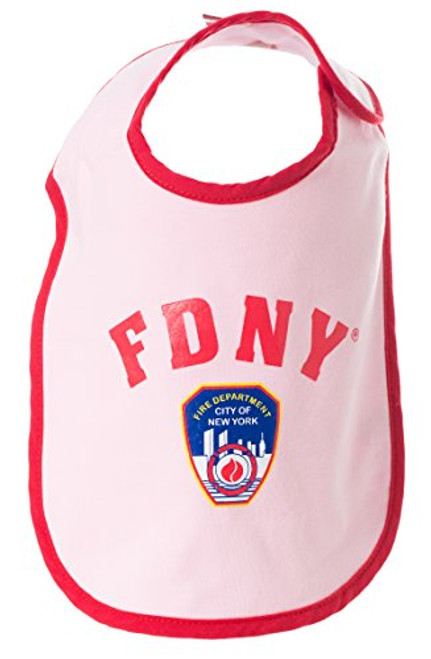 Fire Department of New York City Baby Bib - Officially Licensed FDNY Gift Pink