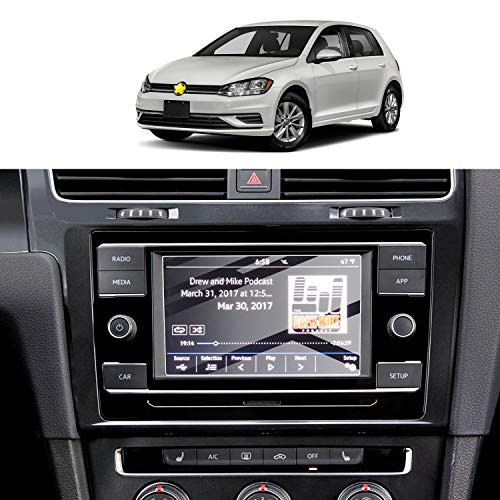 Screen Protector Foils for 2018-2020 Golf 7 SportWagen Navigation Display Tempered Glass 9H Hardness Anti Glare  and  Scratch HD Clear Volkswagen LCD GPS Touch Screen Protective Film 6_5In