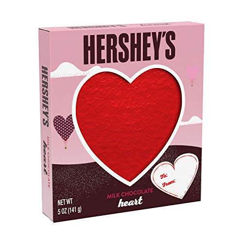 HERSHEYS Solid Milk Chocolate Heart Candy Valentines Day 5 Oz_ Gift Box