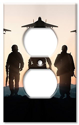 Art Plates Brand Electrical Outlet Wall  Switch Plate - Military Silhouttes