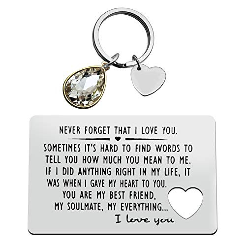 Anniversary Card Gifts for Men or Women Engraved Wallet Card Inserts Keychain Set for Boyfriend Husband Him Birthday Wedding Deployment Gifts Cards for Couples Husband from Girlfriend Wife Anniversary Card Gifts for Men or Women Engraved Wallet Card Inserts Keychain Set for Boyfriend Husband Him Birthday Wedding Deployment Gifts Cards for Couples Husband from Girlfriend Wife