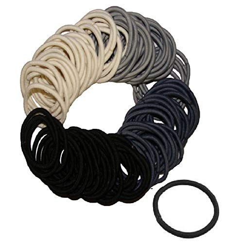 Kenz Laurenz 100 Hair Elastics Hair Ties No Crease Ouchless Ponytail Holders No Metal 4mm 100 Hair Elastics-Black Ombre Kenz Laurenz 100 Hair Elastics Hair Ties No Crease Ouchless Ponytail Holders No Metal 4mm 100 Hair Elastics-Black Ombre