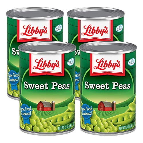 Libbys Sweet Peas  Appealingly Tender  and  Succulent  Sweet  and  Nutty Flavor  Creamy Smooth  Farm Fresh Goodness  No Preservatives  15_0 ounce can Pack of 4