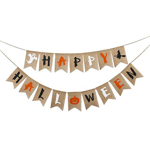 Halloween Banner Happy Halloween Burlap Banner Halloween Bunting Banner for Halloween Mantle Fireplace Wall Party Decorations Supplies Halloween Banner Happy Halloween Burlap Banner Halloween Bunting Banner for Halloween Mantle Fireplace Wall Party Decorations Supplies