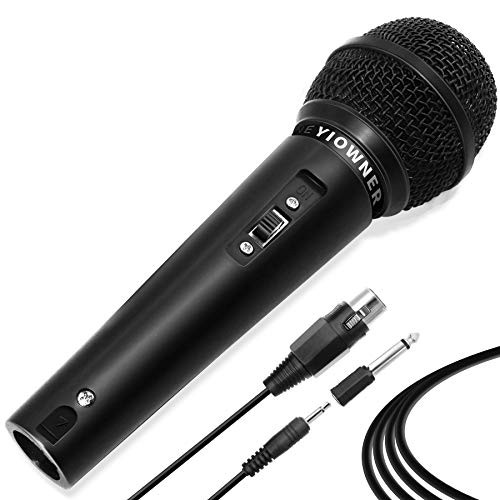 Yiowner Wired Karaoke Microphone for Singing Handheld Microphone with 3_0m Cable Vocal Dynamic Mic for Speaker AMPMixer DVD