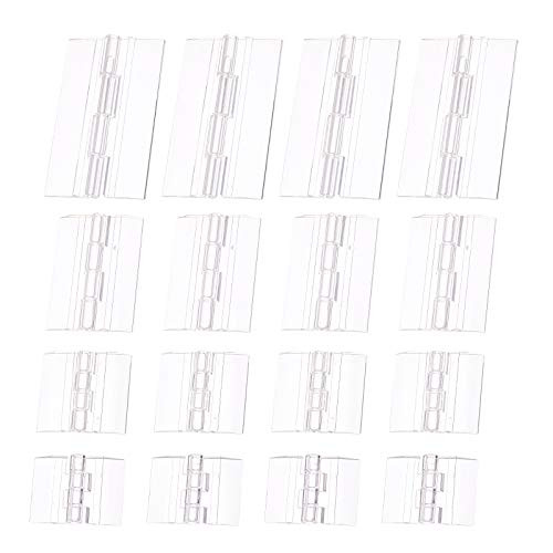AHANDMAKER Clear Acrylic Hinge 44 Pcs 4 Sizes Clear Acrylic Plexiglass Lucite Hinge for Wood Box Gift Box Handicraft and Storage Box
