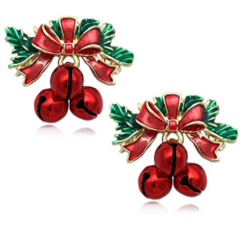 cocojewelry Christmas Red Bow Jingle Bell Post Stud Earrings Jewelry Red Bell cocojewelry Christmas Red Bow Jingle Bell Post Stud Earrings Jewelry Red Bell