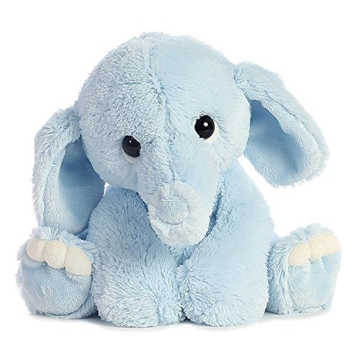 Aurora Lil Benny Phant Plush | 10" Elephant Stuffed Animal with Bath Toy Bundle (Blue)