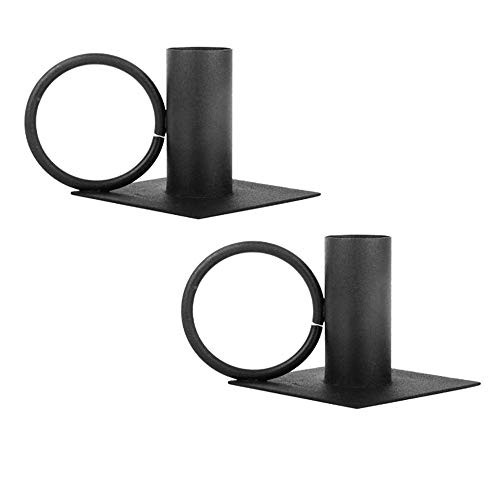 Retro Wrought Iron Candlestick Holders Simple Black Candle Holders Taper Candle Holders for Wedding Dinning Party Decorations