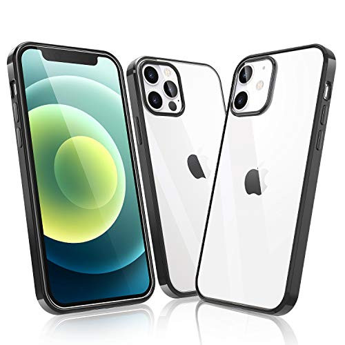 ANLCQC Crystal Clear Designed for iPhone 12 Case and iPhone 12 Pro Case 6_1 Inch Anti-Yellowing Anti-Scratch Shockproof Soft TPU Bumper Protective Case for iPhone 12 and iPhone 12 Pro - Black