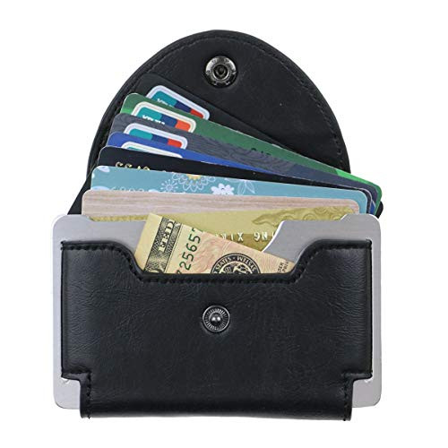 Cimostar Slim Minimalist Leather Wallet for Men RFID BLOCKING Credit Card Holder Pocket Credit Card Wallet For Men Black