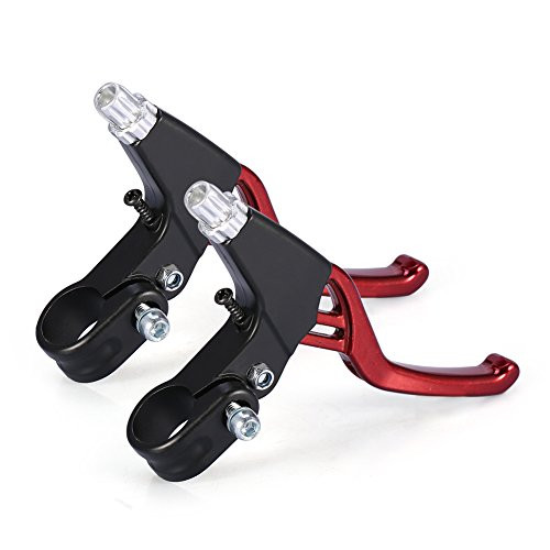 1 Pair Bike Brake Levers Universal Handlebar Aluminum Alloy Bicycle Handle for for Mountain Bike Kids Bike Folding Bike MTB BMX 2_2cm Diameter Red
