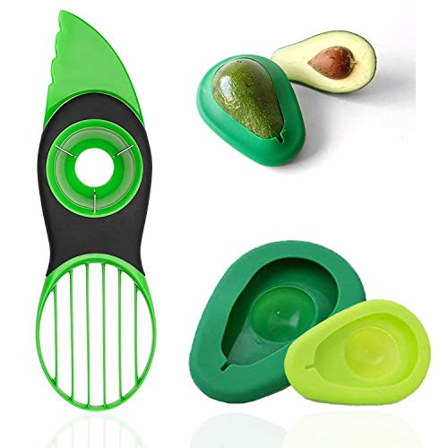 Avocado Slicer 3 in 1 Avocado Cutter Tool with Avocado Saver Keeper Avocado Pit Remover Multifunctional Avocado Pitter Set of 3