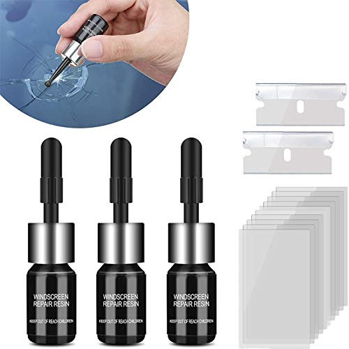 3 Pcs Windshield Crack Repair Kit Automotive Glass Nano Repair Fluid Solution Car Scratch Remover Window Screen Repair Kit