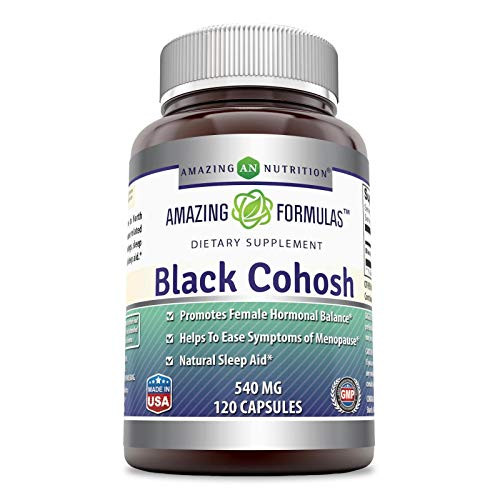 Amazing Formulas Black Cohosh 540mg Supplement with Pure Root Extract All Natural Support for Womens Health and Well-Being 120 Capsules
