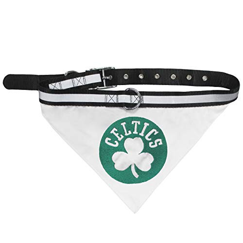 NBA BANDANA - BOSTON CELTICS DOG BANDANA with Reflective  and  Adjustable DOG COLLAR Small