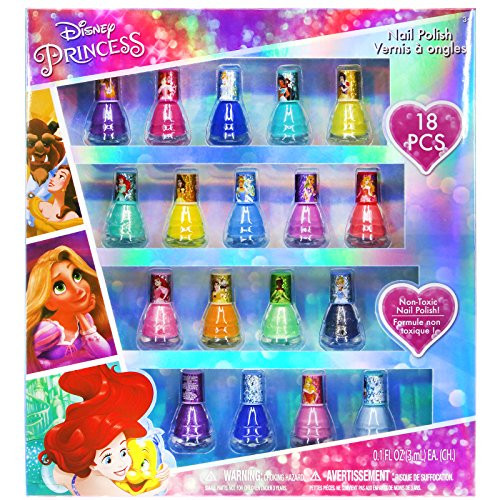 Townley Girl Disney Princesses Super Sparkly Peel-Off Nail Polish Deluxe Present Set for Girls, 18 Colors Townley Girl Disney Princesses Super Sparkly Peel-Off Nail Polish Deluxe Present Set for Girls, 18 Colors