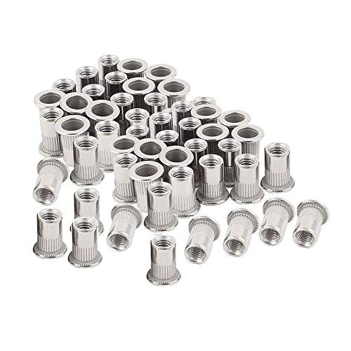 60pcs Stainless Steel 8-32 Rivet Nuts Threaded Insert Nutsert Rivnuts 8-32UNC