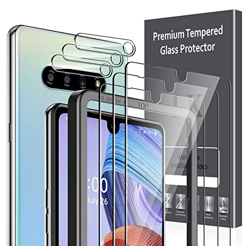 6 Pack LK 3 Pack Screen Protector  3 Pack Camera Lens Protector Compatible with LG stylo 6 Tempered Glass Easy Frame Installation HD Ultra-Thin