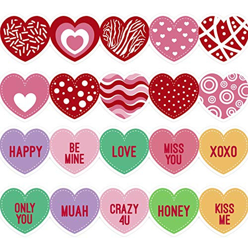 Whaline 68ft Valentines Day Bulletin Board Border 60pcs Red Pink Heart Letter Border Sticker 4 Design Self-Adhesive Trim Border Decor for Classroom Whiteboard Blackboard Chalkboard Wedding