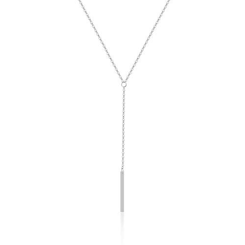Silver Y Shaped Necklaces for WomenSilver Plated Cute Tiny Dainty Bar Long Chain Lariat NecklaceDelicate Fashion Simple Y Necklace for Teen Girls Silver Y Shaped Necklaces for WomenSilver Plated Cute Tiny Dainty Bar Long Chain Lariat NecklaceDelicate Fashion Simple Y Necklace for Teen Girls