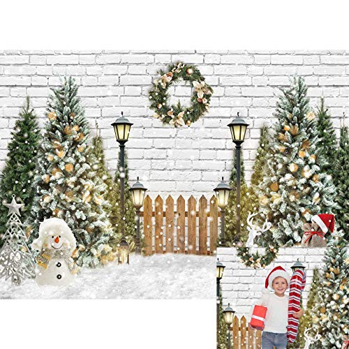 Allenjoy 7x5ft Winter Christmas Backdrop White Brick Wall Xmas Wreath Trees Snowflakes Photography Background for Kids Newborn Baby Shower Birthday Party Decor Banner Portrait Photo Booth Props Allenjoy 7x5ft Winter Christmas Backdrop White Brick Wall Xmas Wreath Trees Snowflakes Photography Background for Kids Newborn Baby Shower Birthday Party Decor Banner Portrait Photo Booth Props