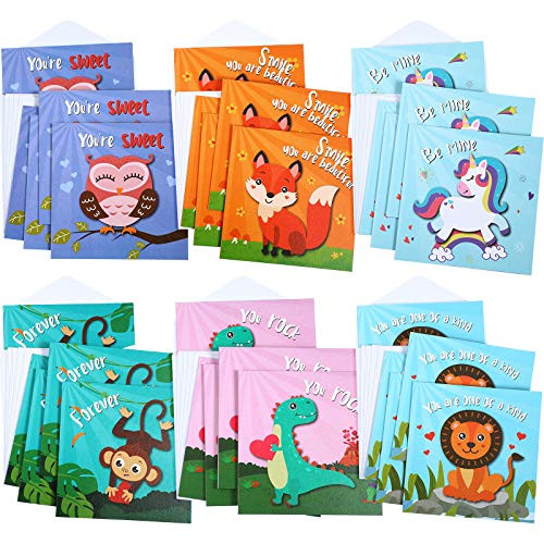 30 Pieces Greetings Valentines Day Cards Woodland Animals Valentines Greeting Cards Valentines Classroom Exchange Word Search Kids Valentines Cards for Kids