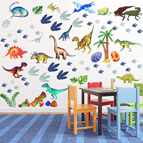 66 Pieces Watercolor Dinosaur Wall Decals Dinosaur Feet Wall Stickers Removable DIY Dinosaur Peel Wild Dinosaur for Kids Baby Bedroom Living Room Bathroom Office Wall Decors 66 Pieces Watercolor Dinosaur Wall Decals Dinosaur Feet Wall Stickers Removable DIY Dinosaur Peel Wild Dinosaur for Kids Baby Bedroom Living Room Bathroom Office Wall Decors