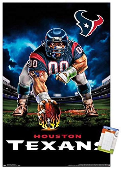 Trends International NFL Houston Texans - 3 Point Stance 19 Wall Poster 22_375 x 34 Poster  and  Mount Bundle