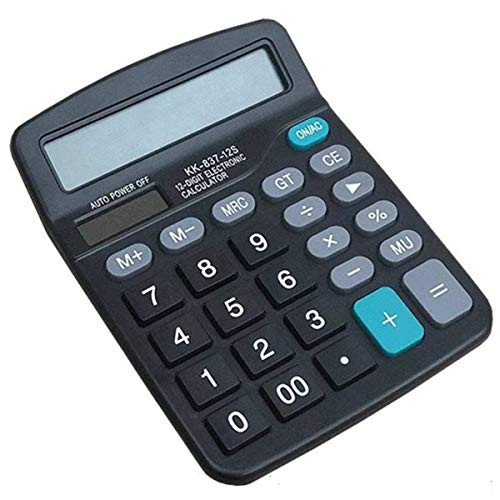 12 Digit Electronics Desktop Calculator Solar Battery Dual Power Basic Office Calculator Handheld Calculator with Large LCD Display Big Sensitive Button